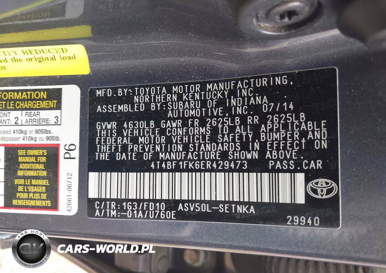 2014 Toyota Camry Le VIN:4T4BF1FK6ER429473 - 9