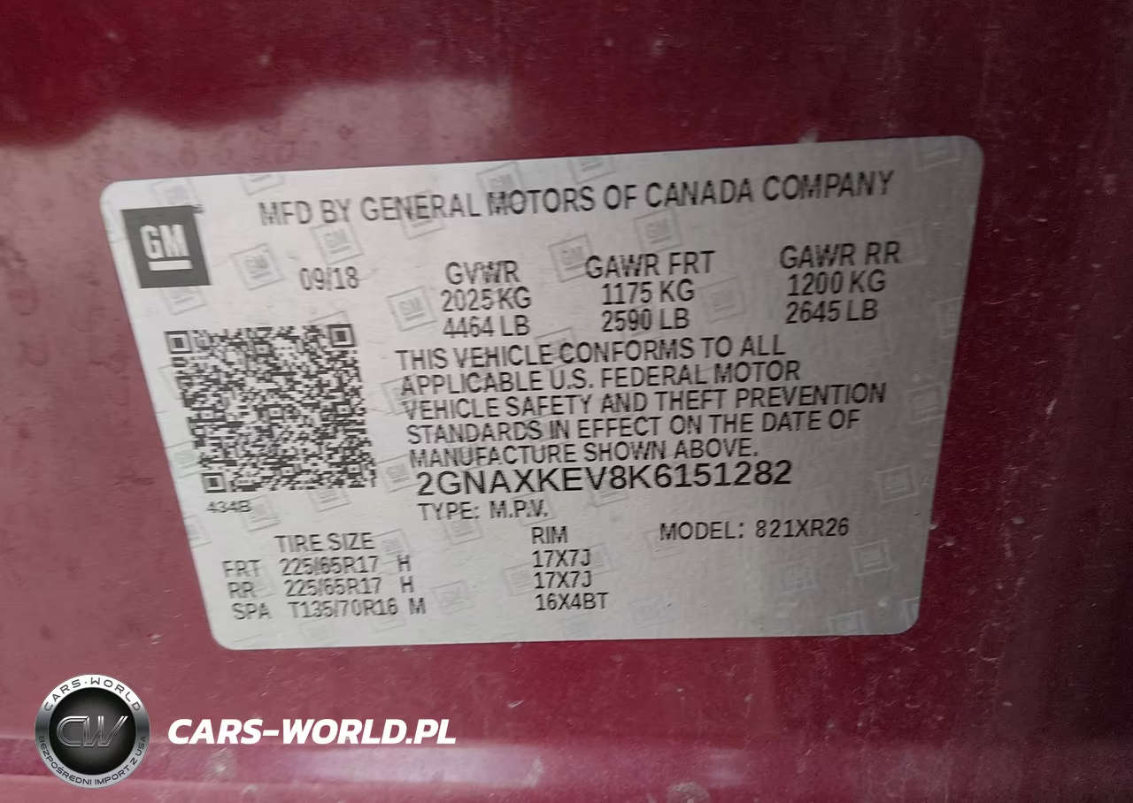 2019 Chevrolet Equinox Lt VIN:2GNAXKEV8K6151282 - 9
