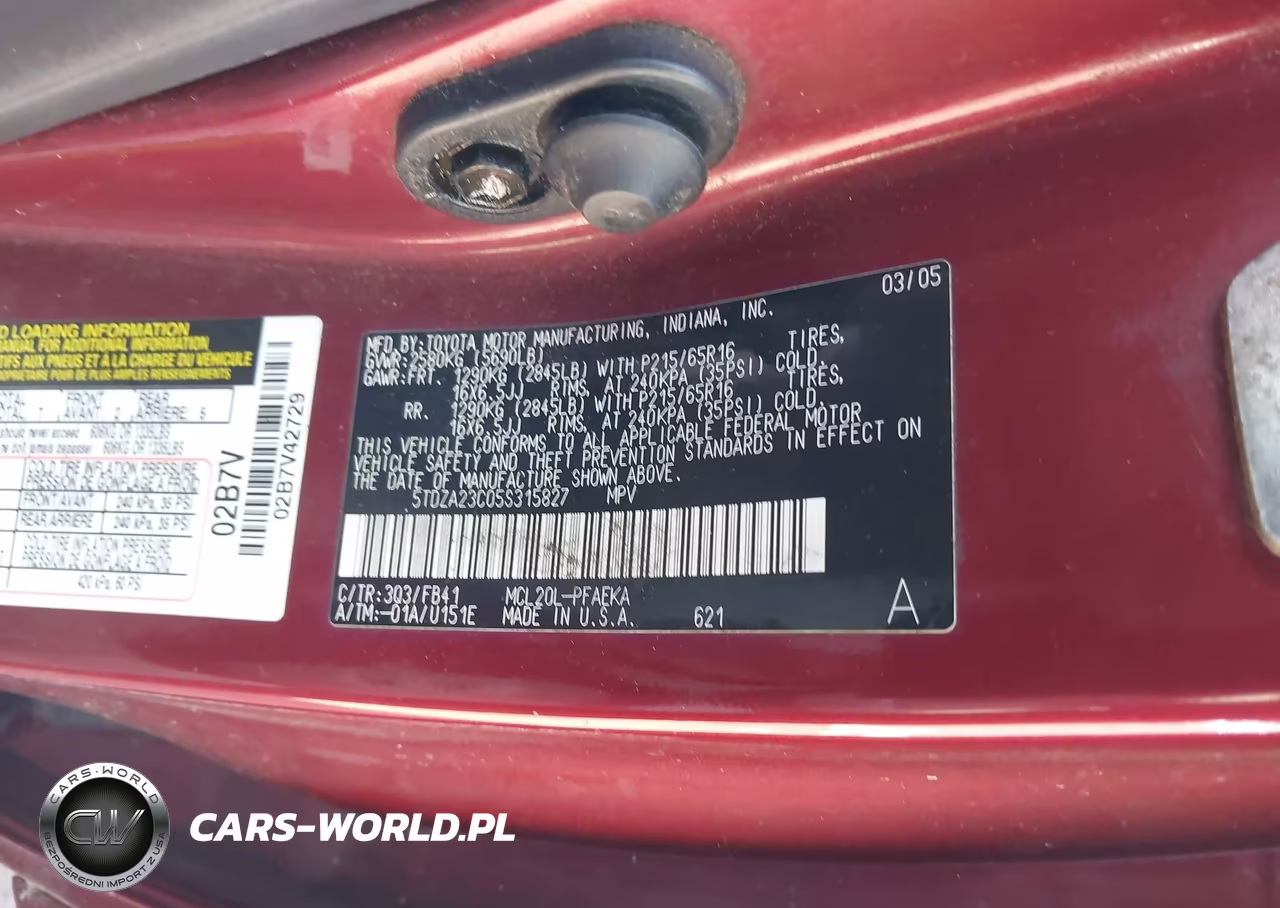 2005 Toyota Sienna Le VIN:5TDZA23C05S315827 - 9