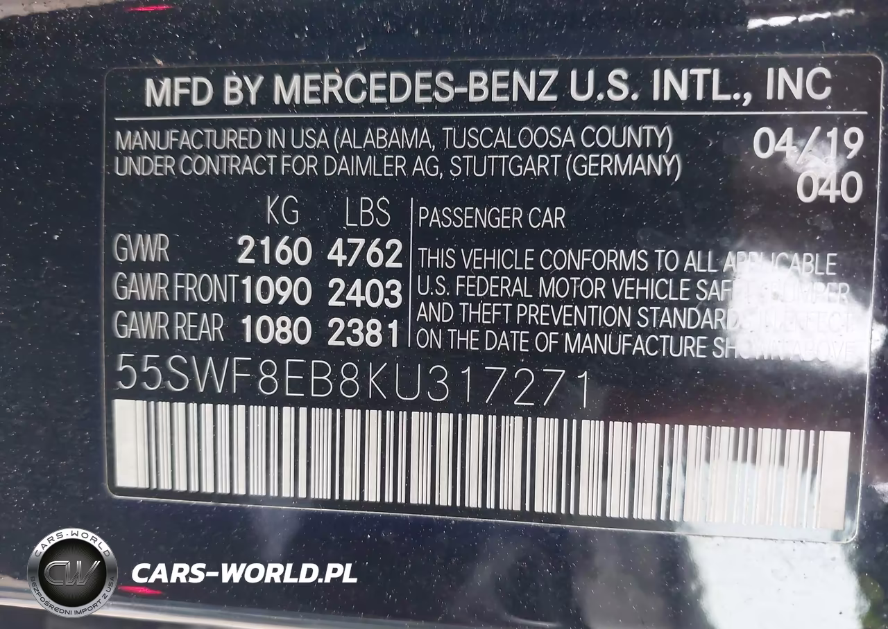 2019 Mercedes-Benz C 300 4Matic VIN:55SWF8EB8KU317271 - 9
