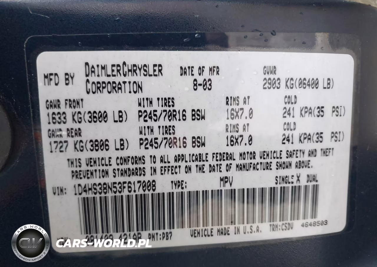 2003 Dodge Durango Sport-Sxt VIN:1D4HS38N53F617008 - 9