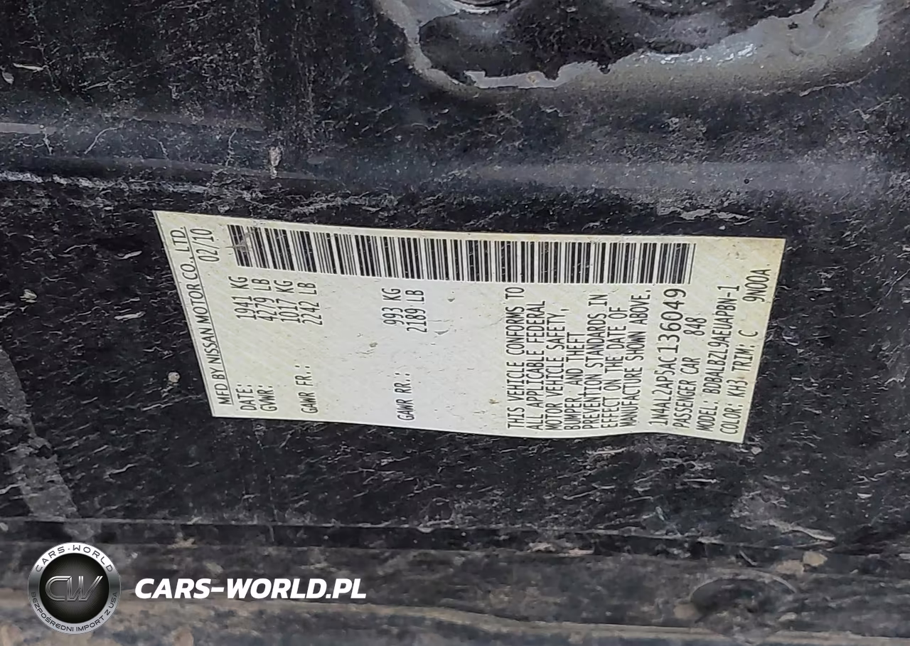 2010 Nissan Altima 2.5 S VIN:1N4AL2AP5AC136049 - 9