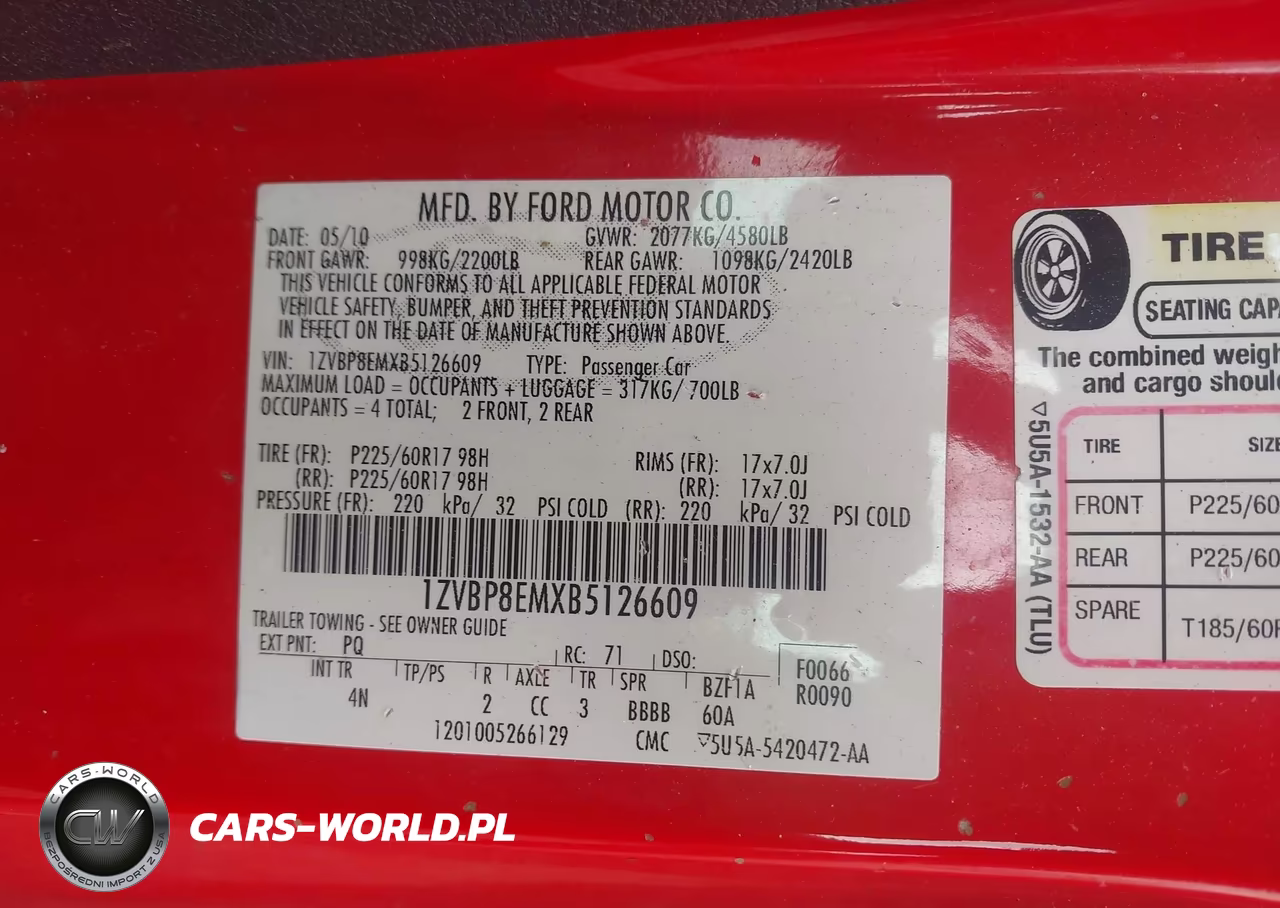 2011 Ford Mustang V6 Premium VIN:1ZVBP8EMXB5126609 - 9