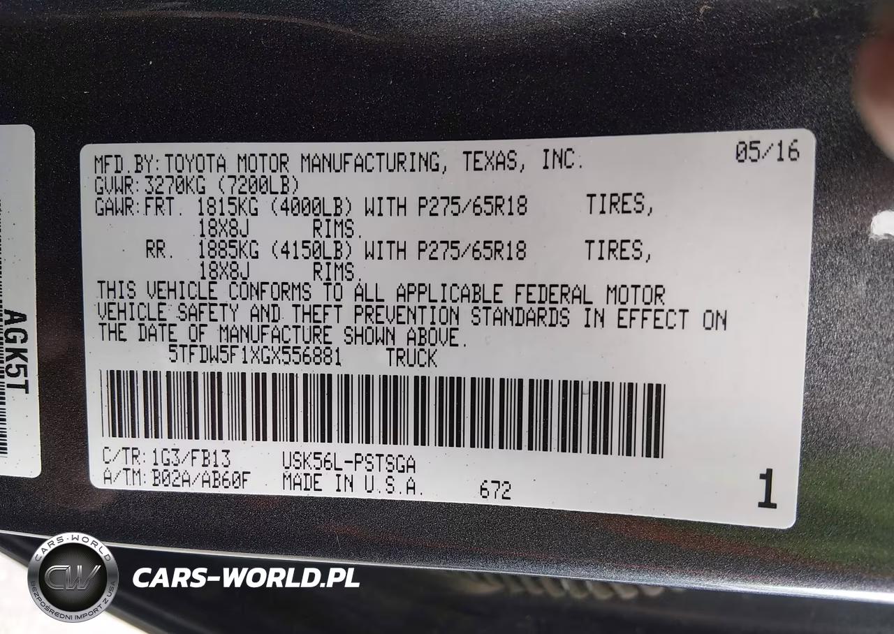 2016 Toyota Tundra Crewmax Sr5-Trd Pro VIN:5TFDW5F1XGX556881 - 9