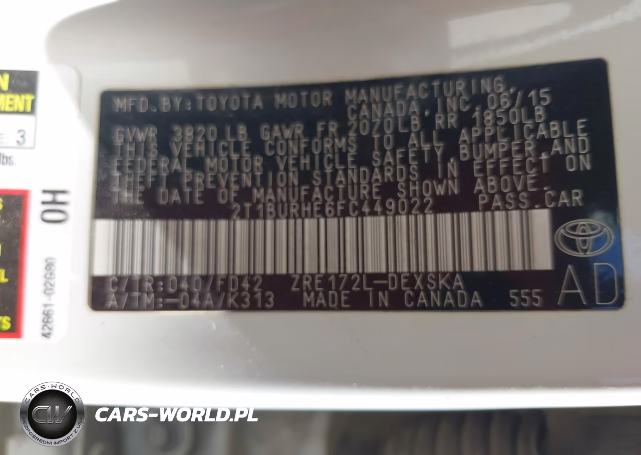 2015 Toyota Corolla S Plus VIN:2T1BURHE6FC449022 - 9
