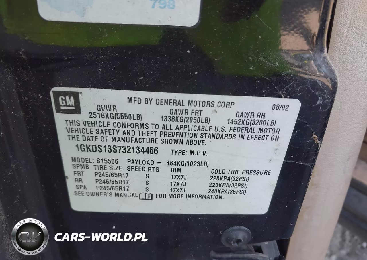 2003 GMC Envoy Slt VIN:1GKDS13S732134466 - 9