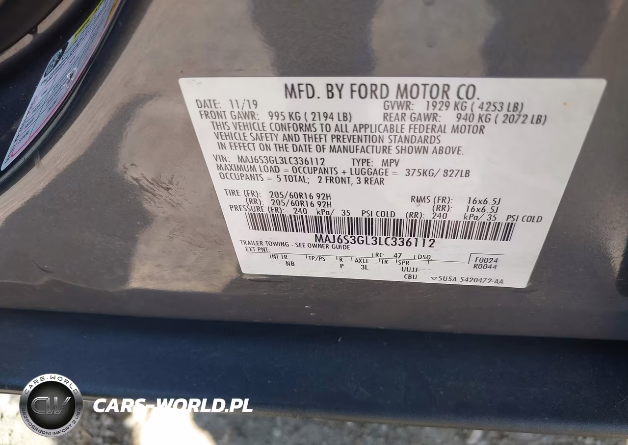 2020 Ford Ecosport Se VIN:MAJ6S3GL3LC336112 - 9
