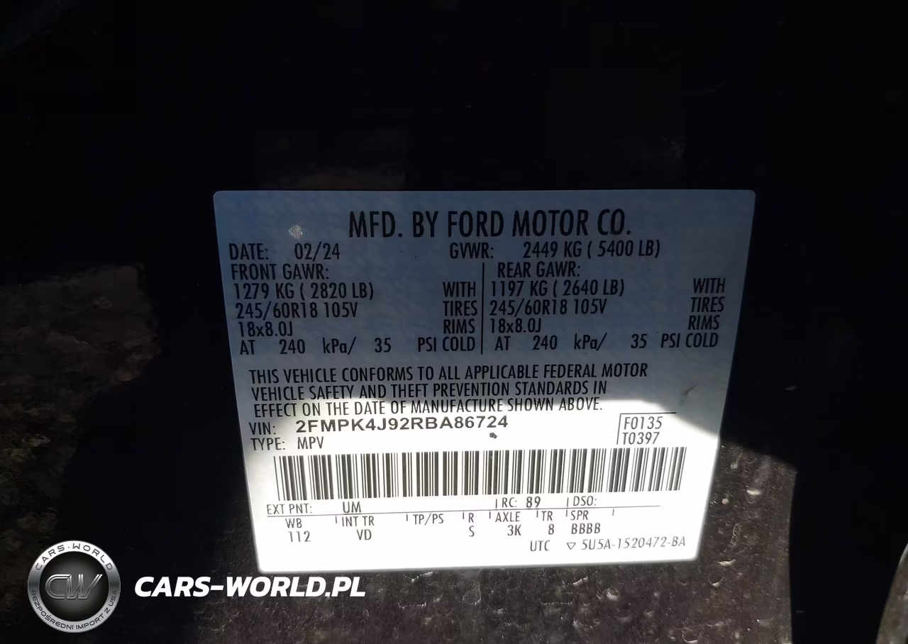 2024 Ford Edge Sel VIN:2FMPK4J92RBA86724 - 9