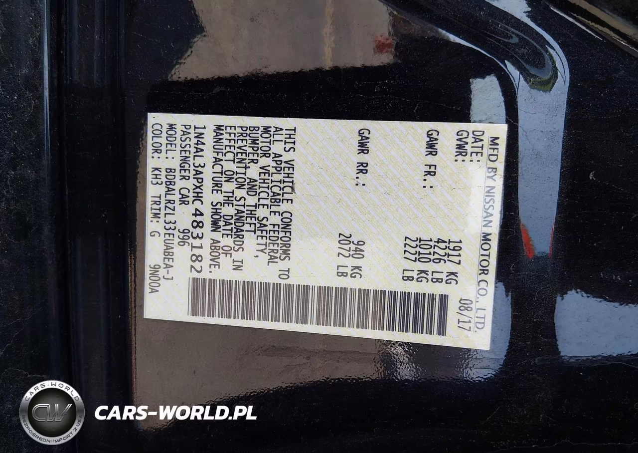 2017 Nissan Altima 2.5 Sl VIN:1N4AL3APXHC483182 - 9