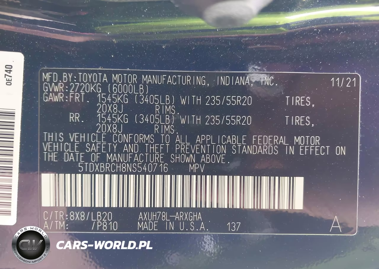 2022 Toyota Highlander Hybrid Limited VIN:5TDXBRCH8NS540716 - 9
