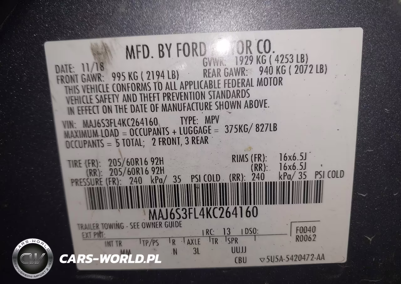 2019 Ford Ecosport S VIN:MAJ6S3FL4KC264160 - 9