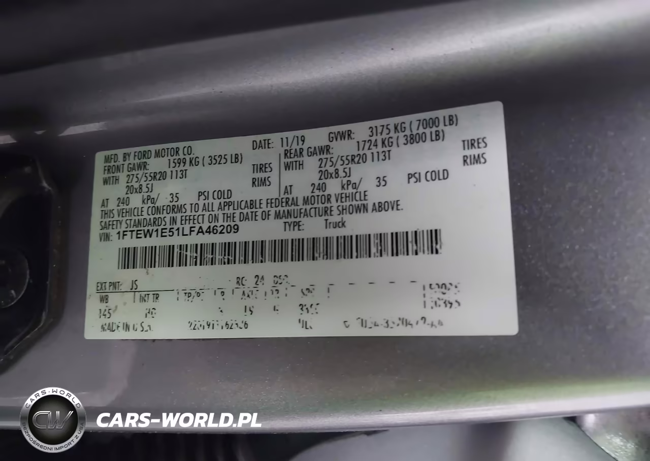 2020 Ford F-150 Lariat VIN:1FTEW1E51LFA46209 - 9