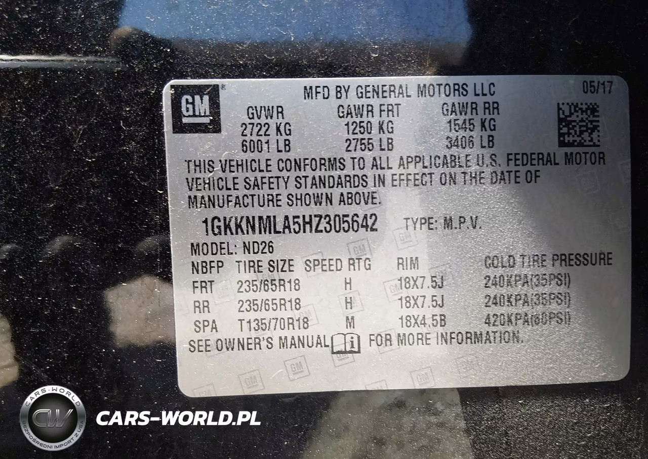 2017 GMC Acadia Slt-1 VIN:1GKKNMLA5HZ305642 - 9