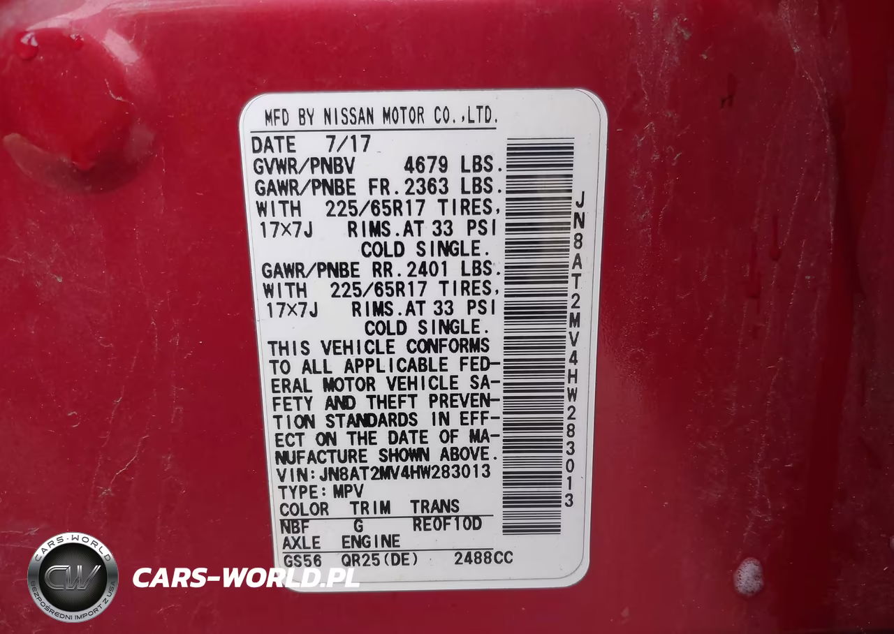2017 Nissan Rogue Sv VIN:JN8AT2MV4HW283013 - 9