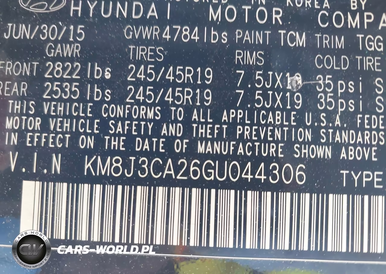 2016 Hyundai Tucson Sport VIN:KM8J3CA26GU044306 - 9
