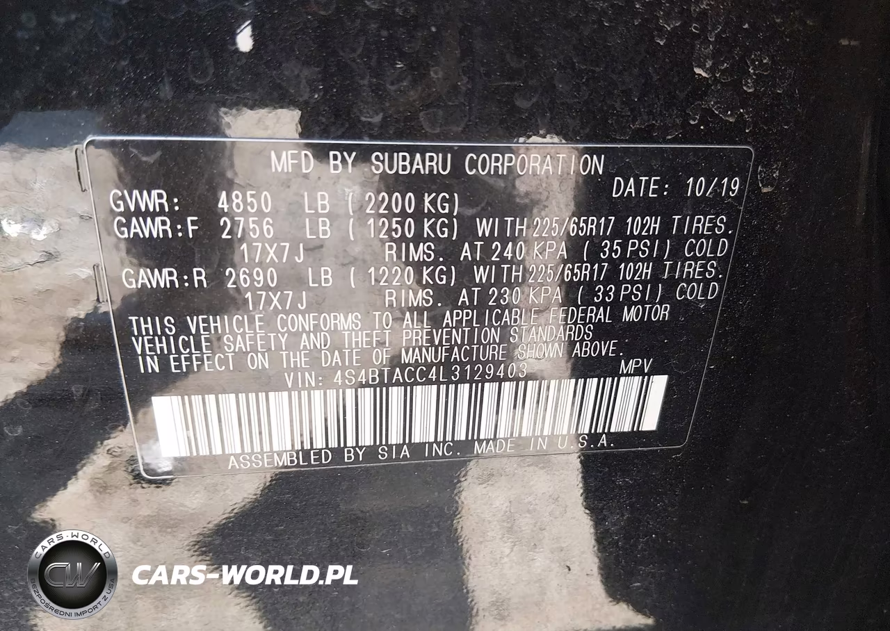2020 Subaru Outback Premium VIN:4S4BTACC4L3129403 - 9
