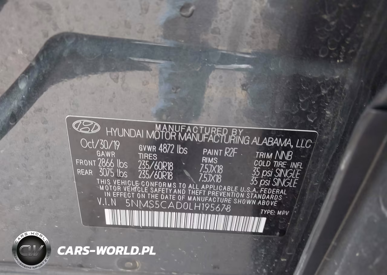 2020 Hyundai Santa Fe Limited VIN:5NMS5CAD0LH195678 - 9