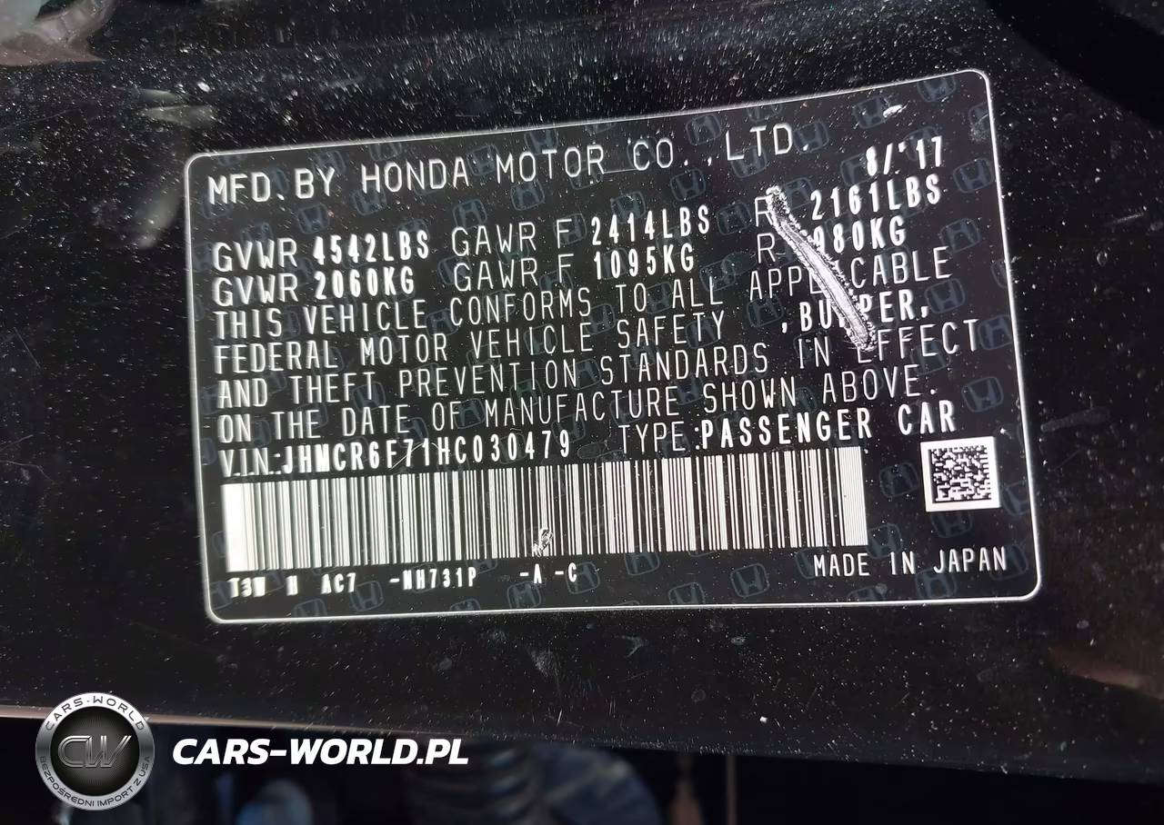 2017 Honda Accord Hybrid Touring VIN:JHMCR6F71HC030479 - 9