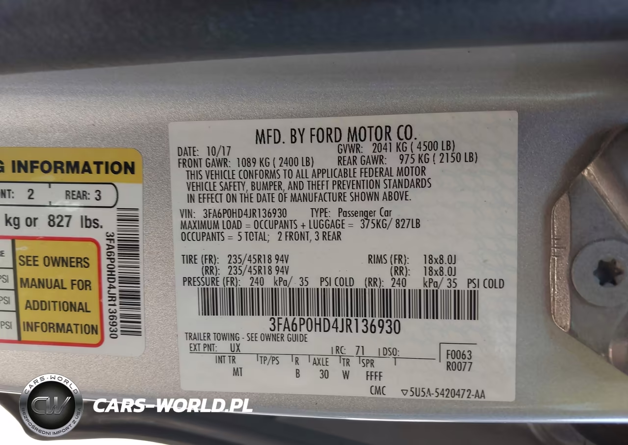 2018 Ford Fusion Se VIN:3FA6P0HD4JR136930 - 9