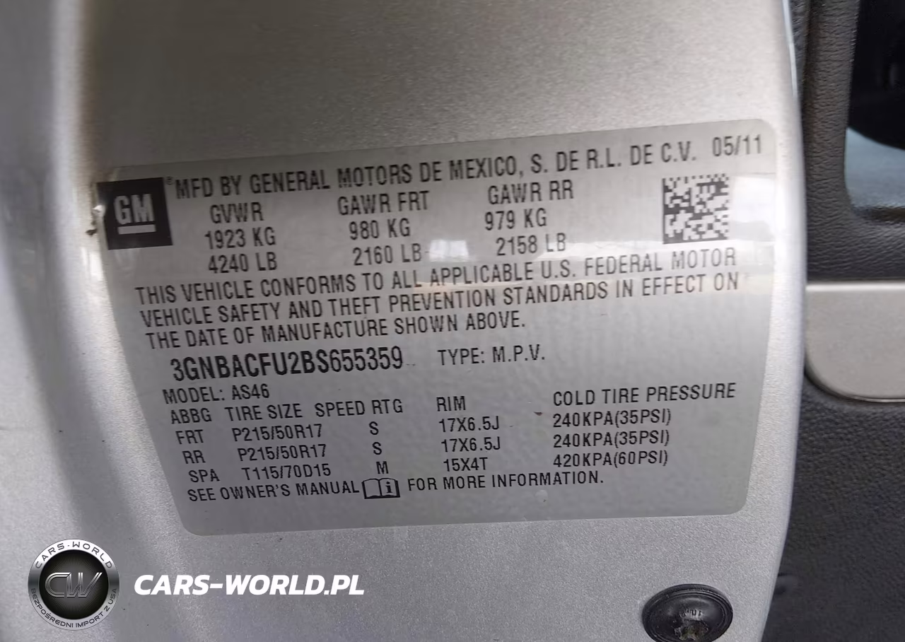2011 Chevrolet Hhr Lt VIN:3GNBACFU2BS655359 - 9