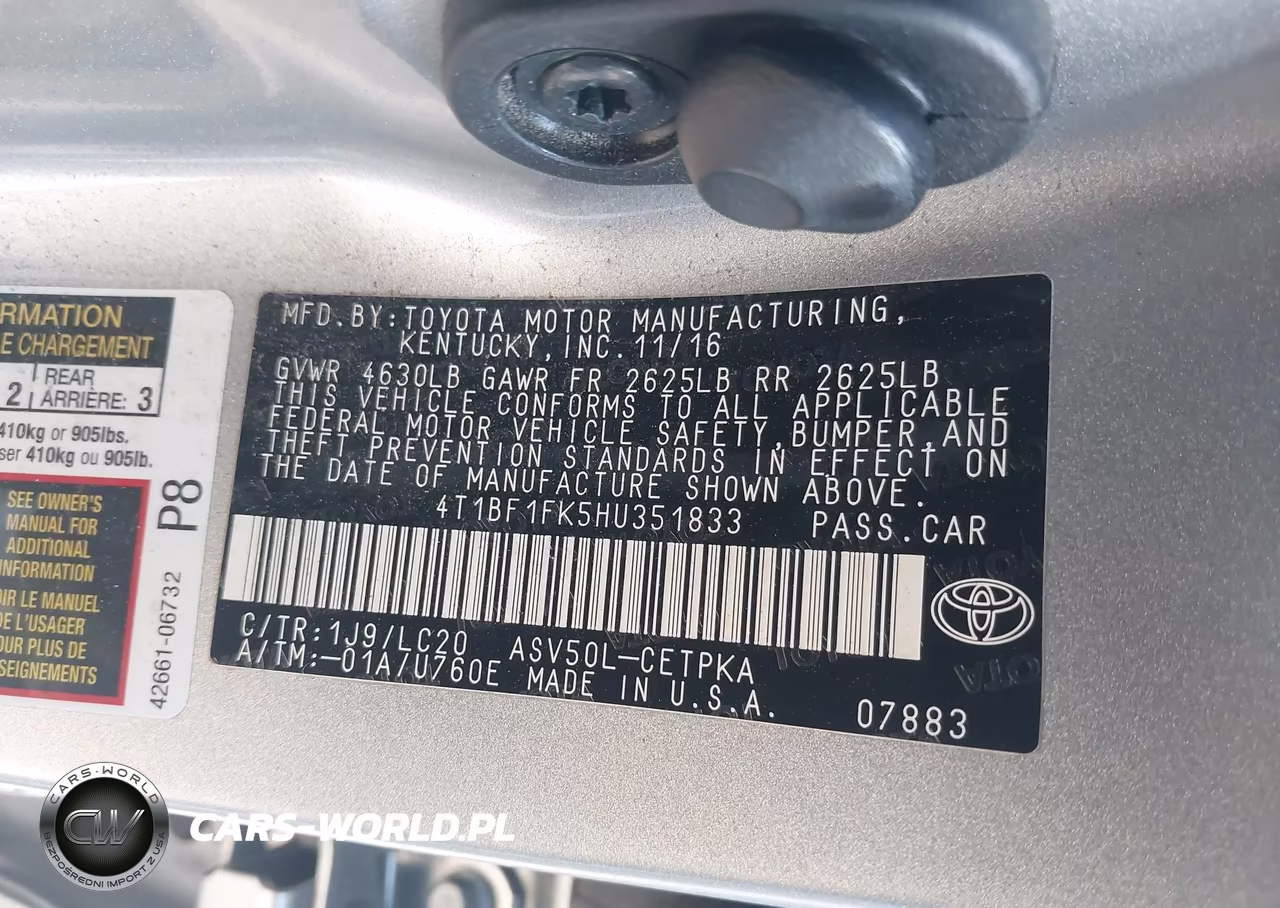 2017 Toyota Camry Xse VIN:4T1BF1FK5HU351833 - 9