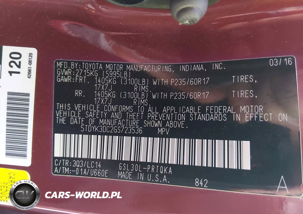 2016 Toyota Sienna Xle 8 Passenger VIN:5TDYK3DC2GS723536 - 9