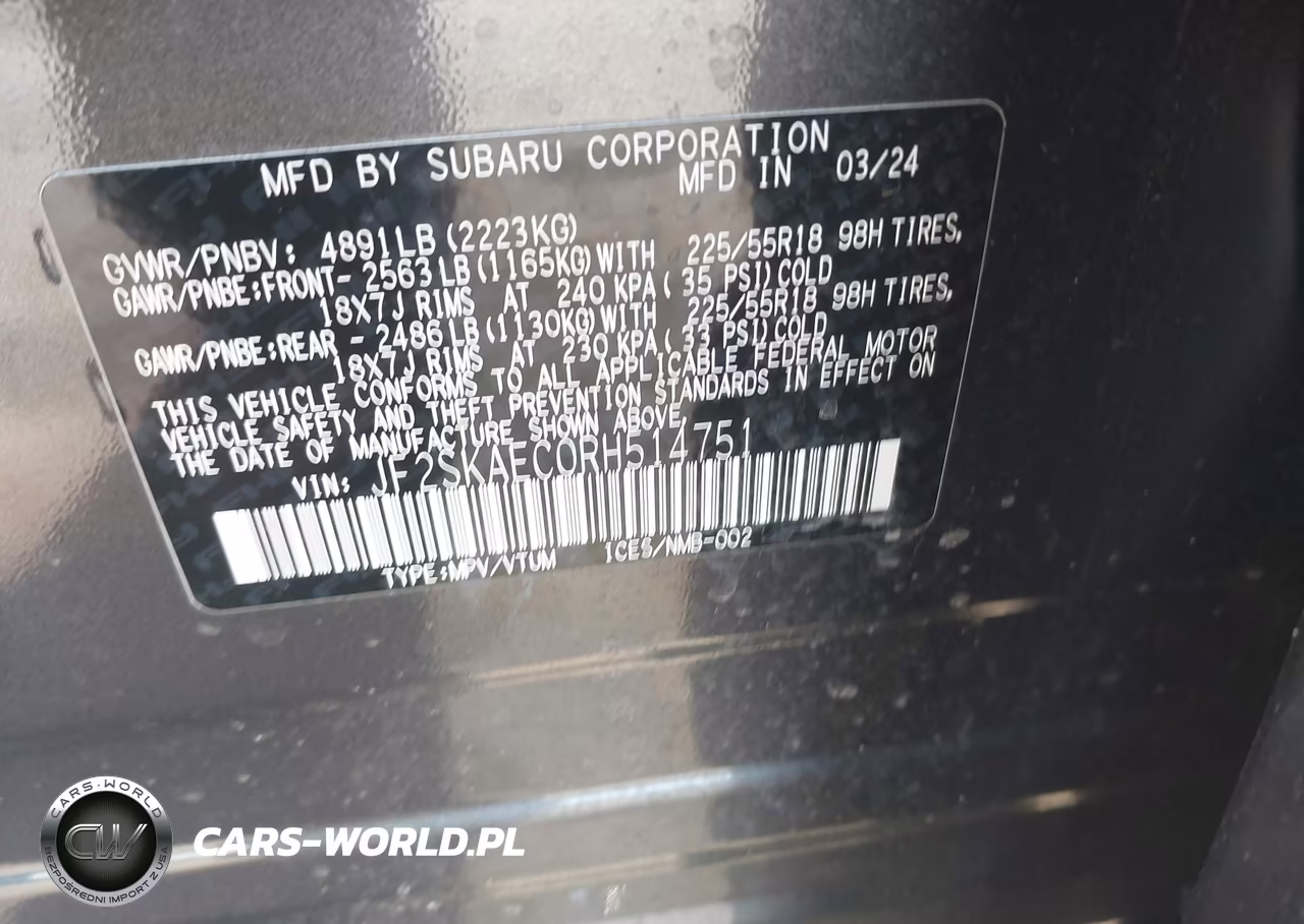 2024 Subaru Forester Sport VIN:JF2SKAEC0RH514751 - 9