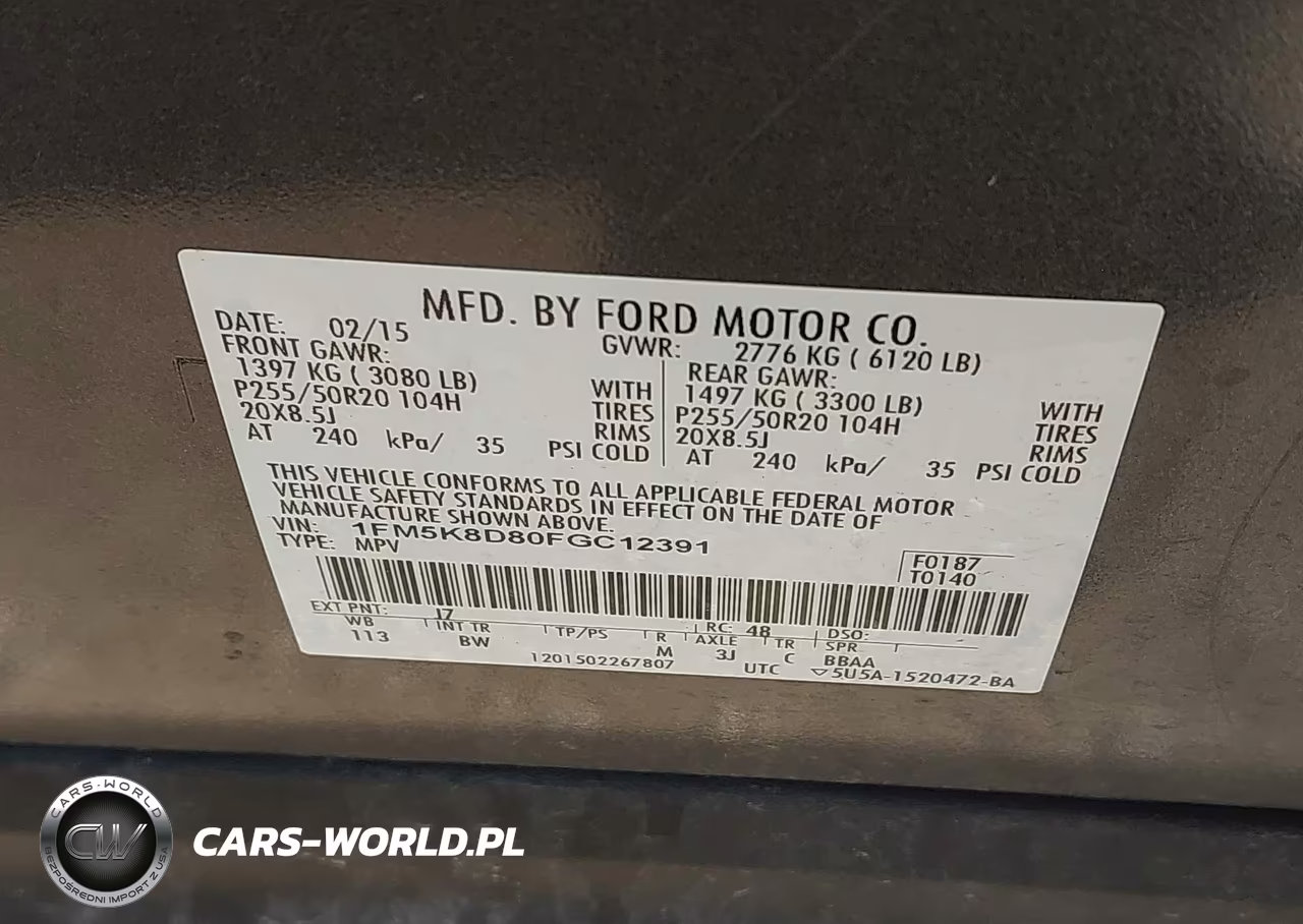 2015 Ford Explorer Xlt VIN:1FM5K8D80FGC12391 - 9