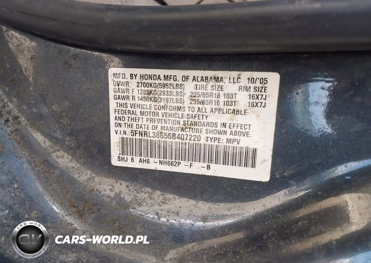 2006 Honda Odyssey Ex-L VIN:5FNRL38656B407220 - 9
