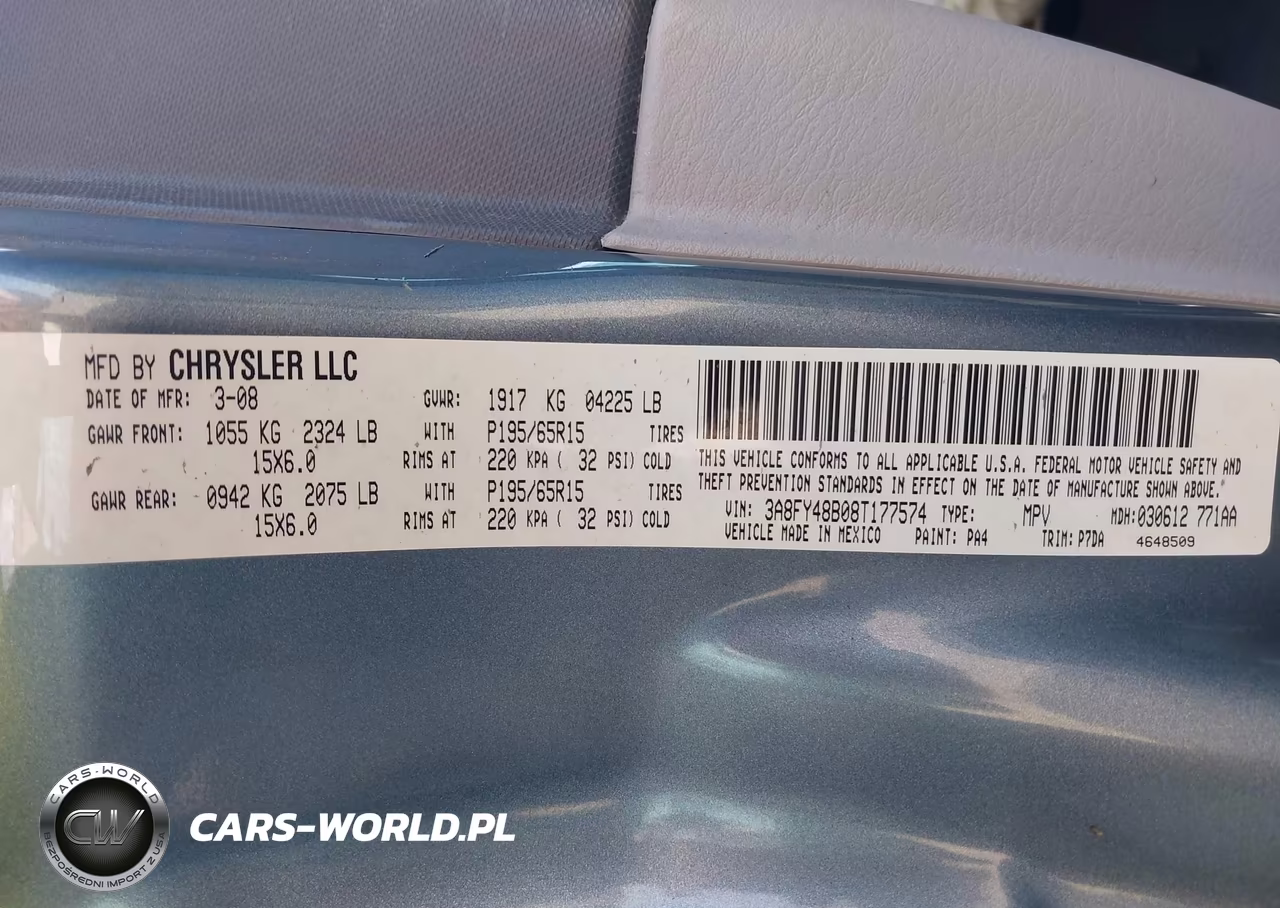 2008 Chrysler Pt Cruiser Lx VIN:3A8FY48B08T177574 - 9