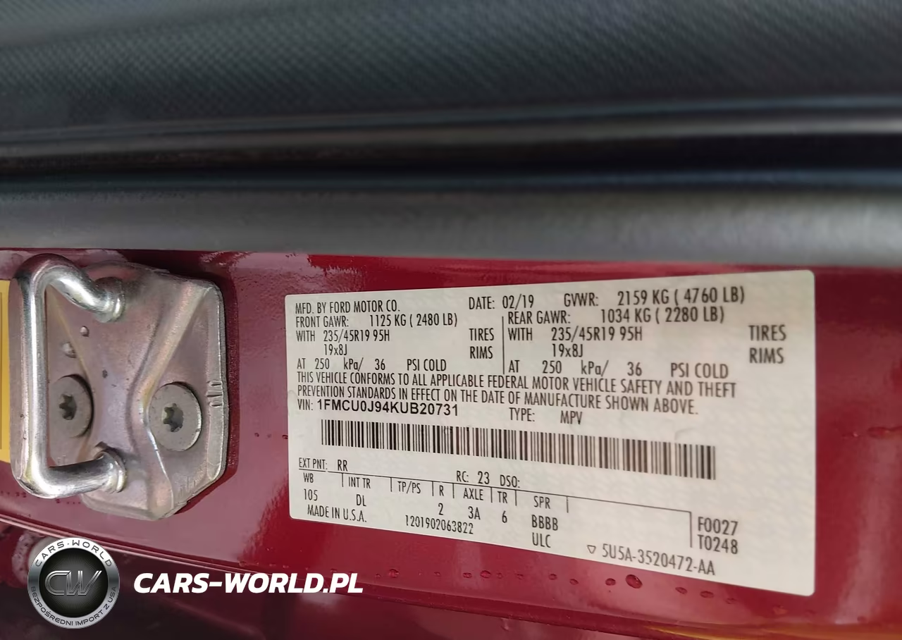 2019 Ford Escape Titanium VIN:1FMCU0J94KUB20731 - 9