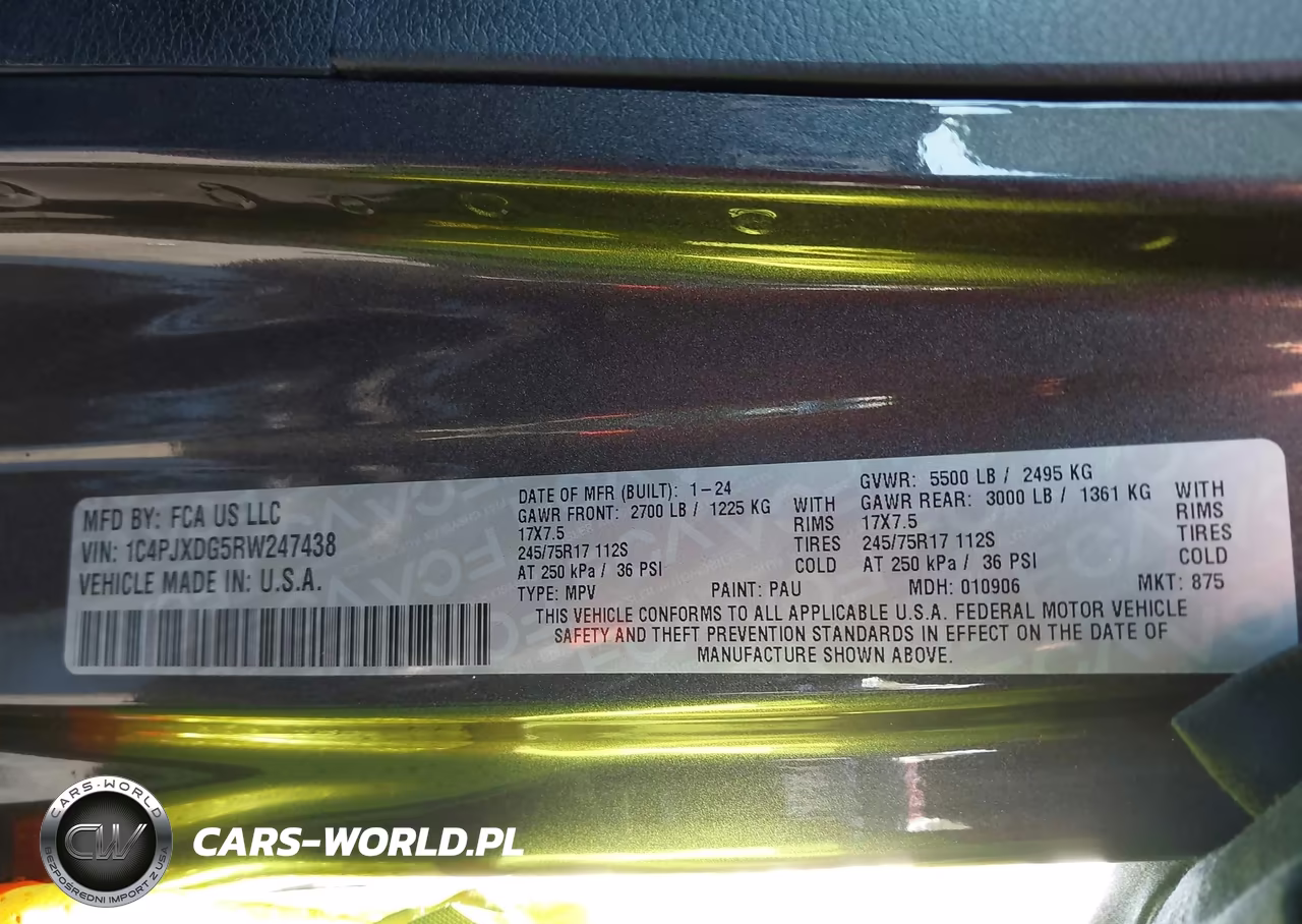 2024 Jeep Wrangler 4-Door Sport 4X4 VIN:1C4PJXDG5RW247438 - 9