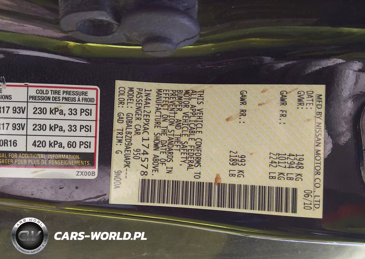 2010 Nissan Altima 2.5 S VIN:1N4AL2EPXAC174578 - 9