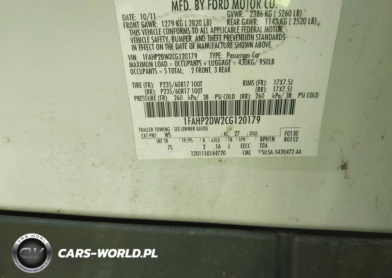 2012 Ford Taurus Se VIN:1FAHP2DW2CG120179 - 9