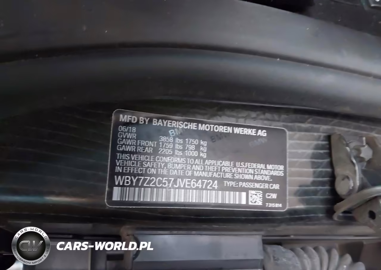 2018 BMW I3 94Ah VIN:WBY7Z2C57JVE64724 - 9