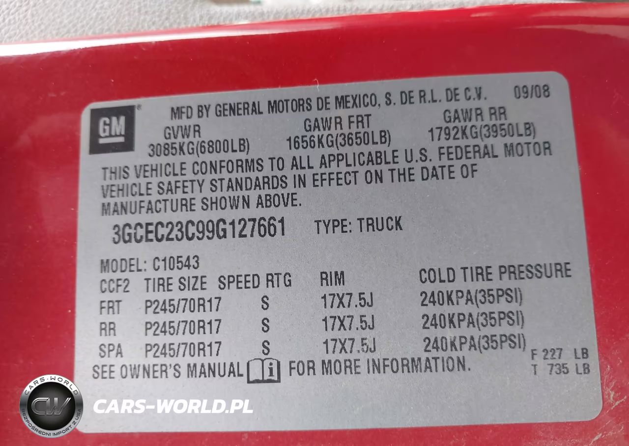 2009 Chevrolet Silverado 1500 Lt VIN:3GCEC23C99G127661 - 9