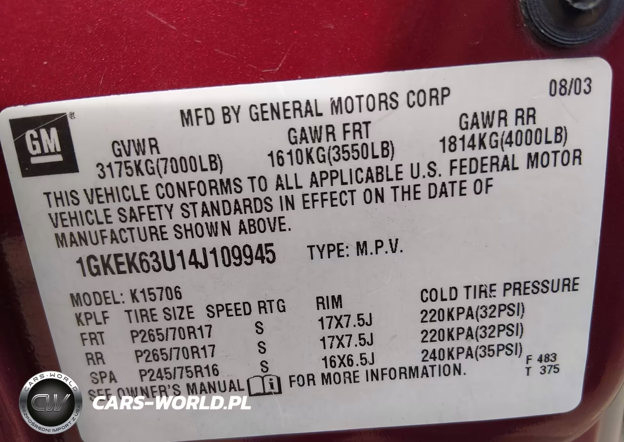 2004 GMC Yukon Denali VIN:1GKEK63U14J109945 - 9