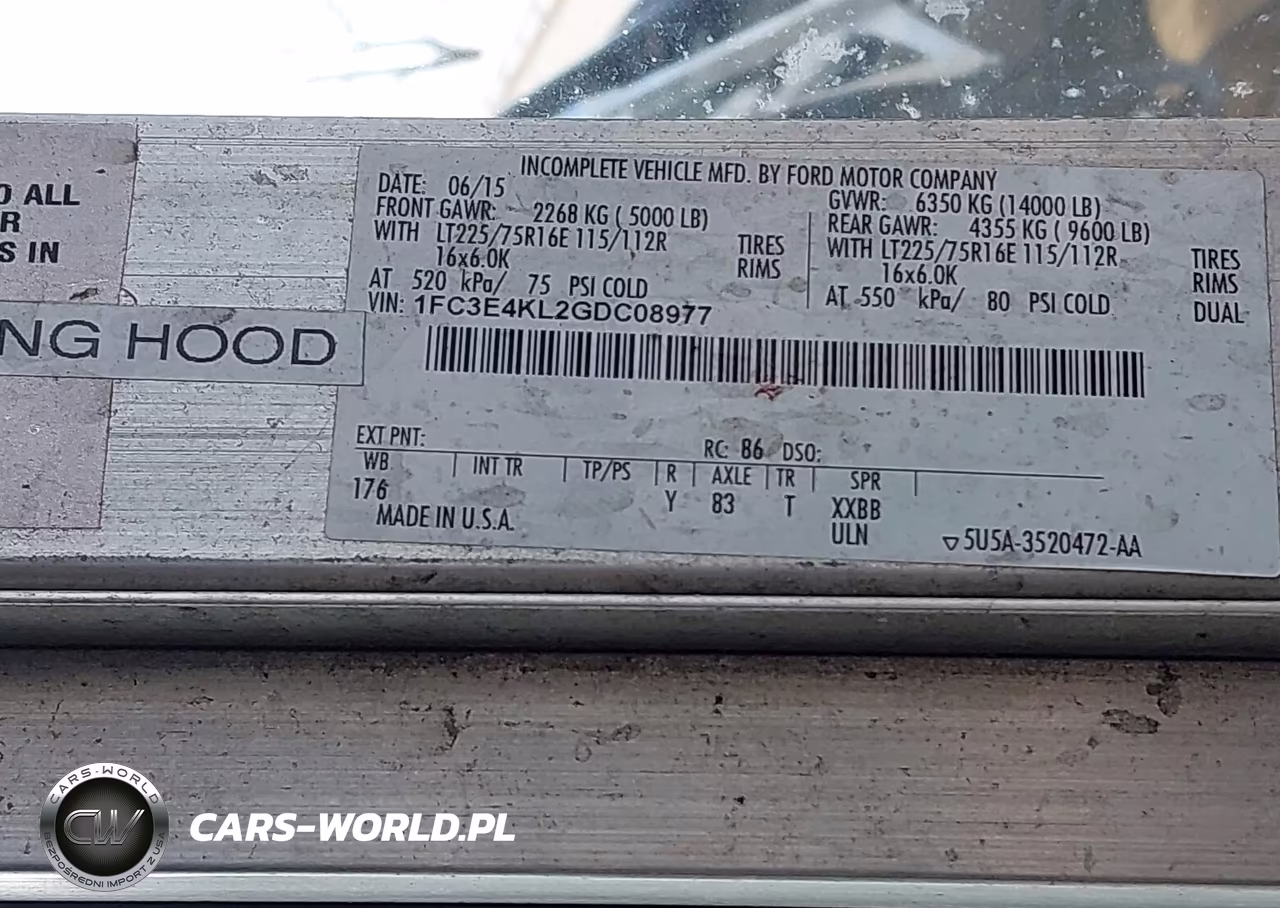 2016 Ford E-450 Stripped VIN:1FC3E4KL2GDC08977 - 8