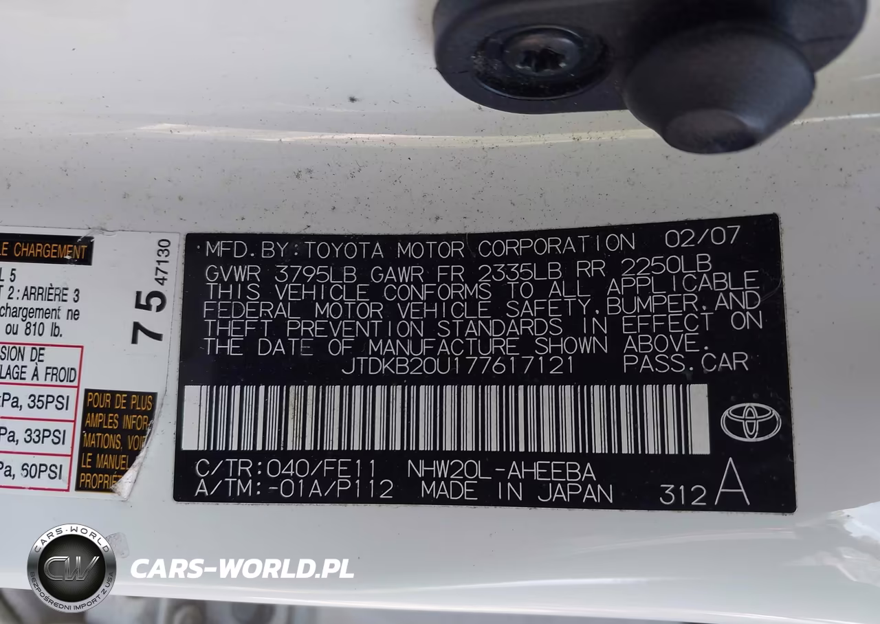 2007 Toyota Prius VIN:JTDKB20U177617121 - 9