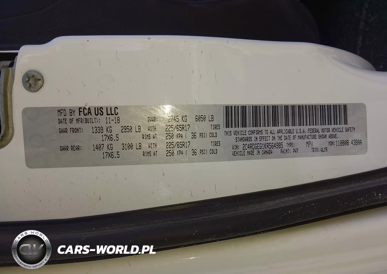 2019 Dodge Grand Caravan Gt VIN:2C4RDGEG1KR564985 - 9