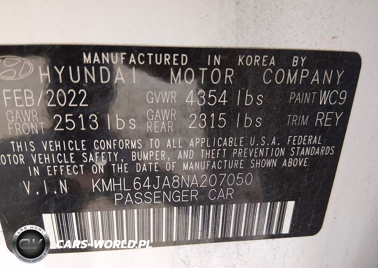 2022 Hyundai Sonata Sel VIN:KMHL64JA8NA207050 - 9