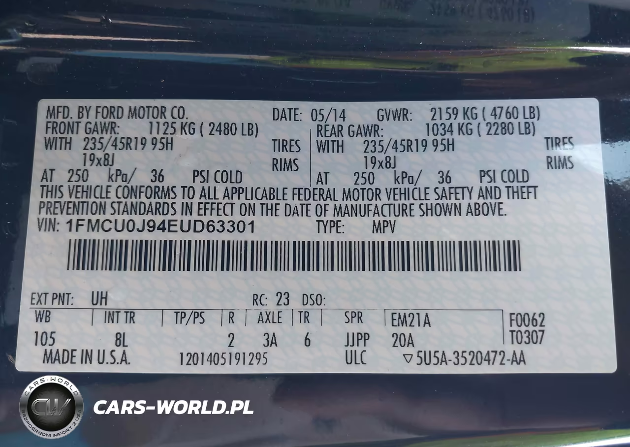 2014 Ford Escape Titanium VIN:1FMCU0J94EUD63301 - 9