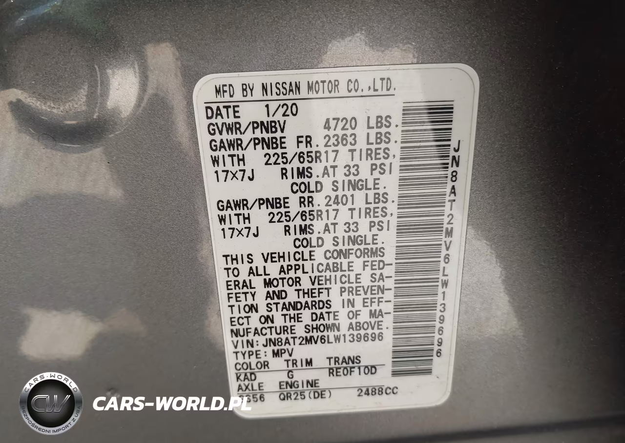 2020 Nissan Rogue Sv Intelligent Awd VIN:JN8AT2MV6LW139696 - 9