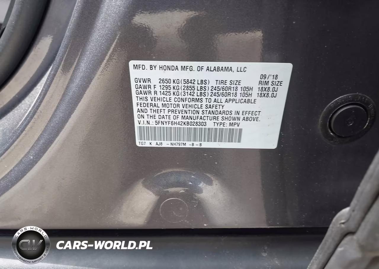 2019 Honda Pilot Ex-L VIN:5FNYF6H42KB028303 - 9