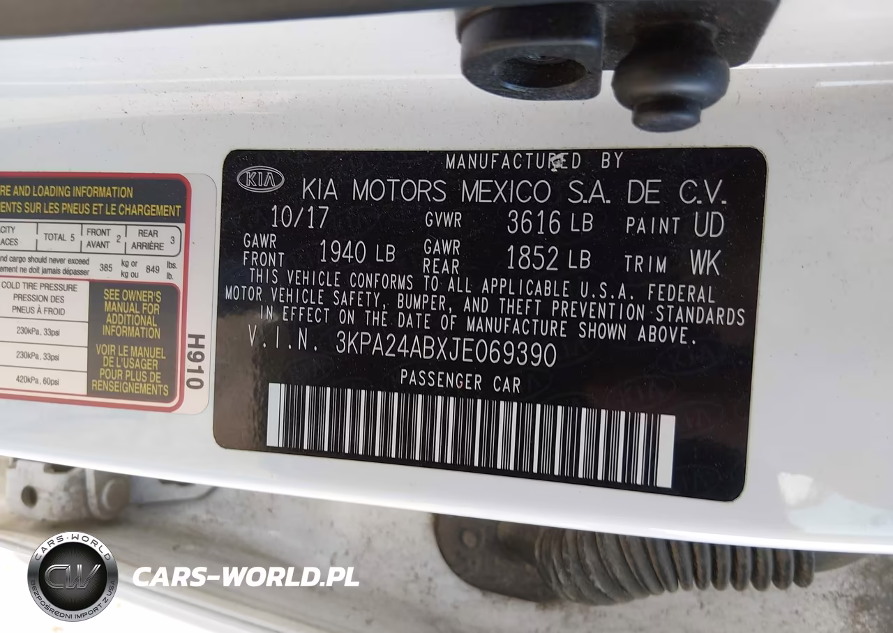 2018 Kia Rio Lx VIN:3KPA24ABXJE069390 - 9