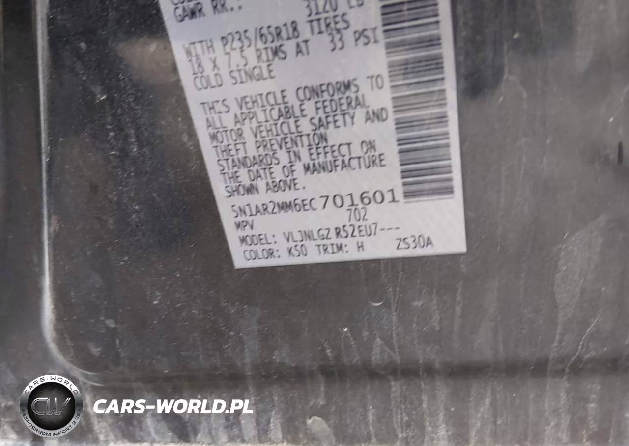 2014 Nissan Pathfinder Sl VIN:5N1AR2MM6EC701601 - 9