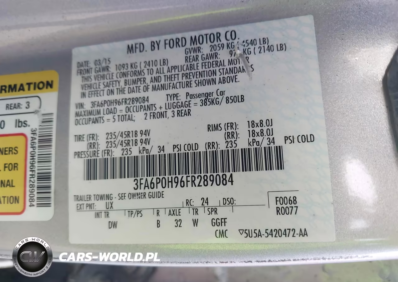 2015 Ford Fusion Se VIN:3FA6P0H96FR289084 - 9