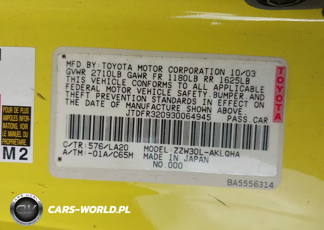 2003 Toyota Mr2 Spyder VIN:JTDFR320930064945 - 9