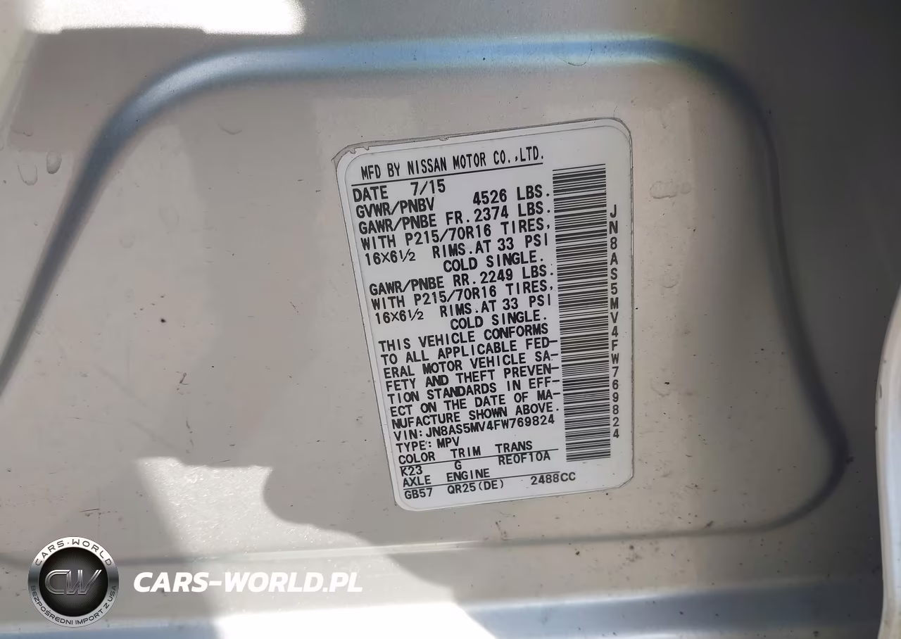 2015 Nissan Rogue Select S VIN:JN8AS5MV4FW769824 - 9