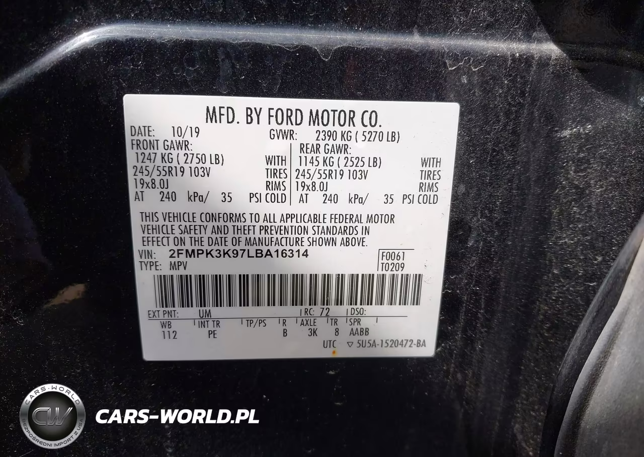 2020 Ford Edge Titanium VIN:2FMPK3K97LBA16314 - 9